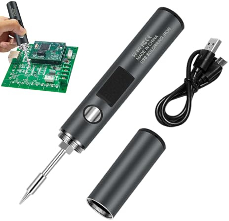 Saldatore Portatile,Strumento Di Riparazione A Riscaldamento Rapido Con Display Digitale - Saldatore A Batteria Ricaricabile | Per Componenti Elettronici Progetti DIY