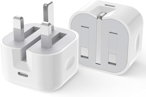 USB C Plug,Phone Fast Charger Plug USBC 20W USB-C Power Adapter UK | Folding Charge for Phone 17 Pro Max Air 16e 16 Plus Pro Max 15 14 13 12 11 Watch iPad A16 10th 11th,Fold Type C Port Plugs