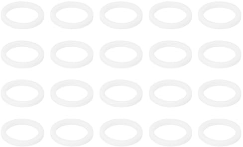 PATIKIL M9 PTFE Flat Washer, 60 Pcs 9mm ID 12mm OD 1.25mm Thick O-Ring Sealing Gasket Spacer for Fasten Screws Flanges Faucet Pipe Valves, White