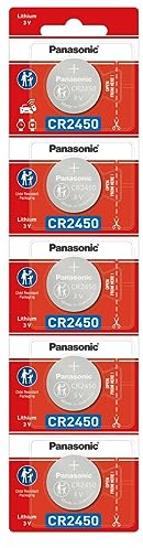 Panasonic Battery Lithium CR-2450/5BE Battery - Pack of 5 (Multicolor)