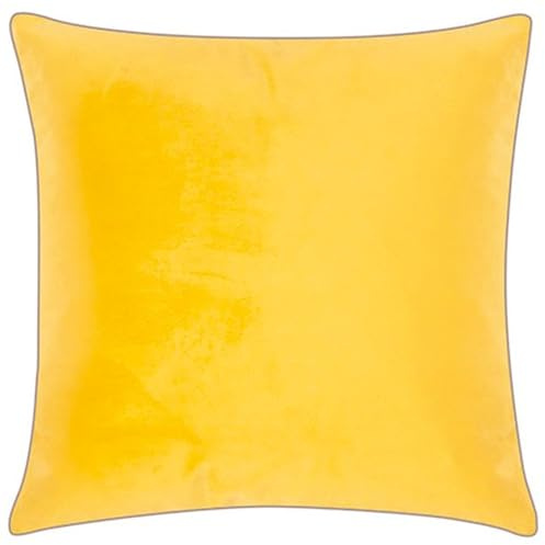 Pad - Elegance - Samt Kissen, Zierkissen, Kissenhülle - 50 x 50 cm - Farbe: Yellow gelb - Ohne Füllung