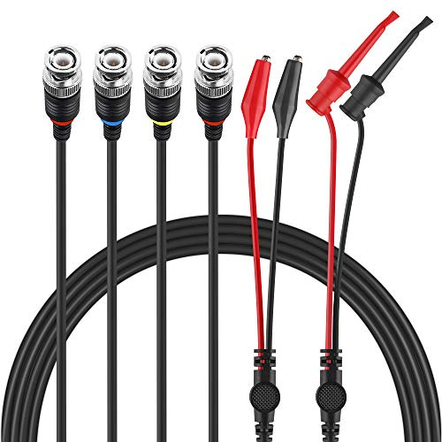 Micsoa BNC Test Leads Set, BNC to Alligator Clips, BNC to Mini Test Clips, BNC to BNC Cable Oscilloscope Test Probe Leads 3 Pack