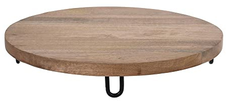 Natural Mango Wood Log Slice 40cm Large Tree Slice Centerpiece Stand