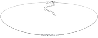 Elli Halskette Damen Choker Rechteck Plättchen Gehämmert Geo Look | 925 Silber