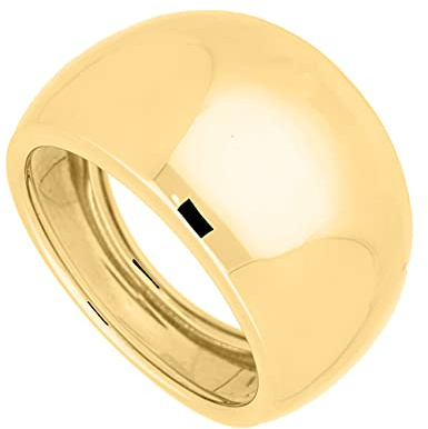 My Gold Damen Ring Gold 585 Echtes Gelbgold (14 Karat) Ohne Steine Damenring Goldring Breit 14mm Wilshere