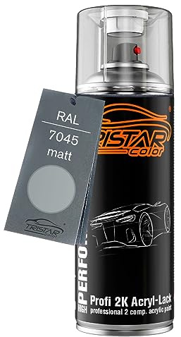 TRISTARcolor RAL 7045 Telegrau 1 matt 2K-Acryl-Lack Spraydose | Sprühdose 400 ml, schnelltrocknend