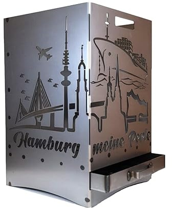 Feuerkorb Hamburg Skyline inkl. Ascheschublade und Zwischenboden sehr stabil