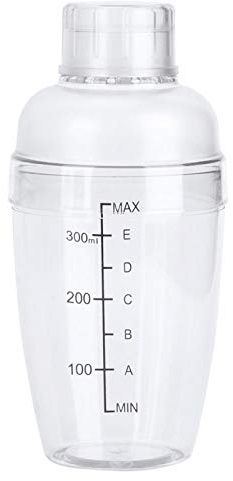 Coctelera de plástico, coctelera para PC con escala, leche, tetera, jugos, vino, copa de plástico para la tienda de bar en casa(350ml)