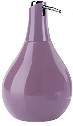 Gedy Adelaide Dosasapone, Misure e Peso: 17X10,2X10,2 CM & 0,2 kg, capacità del portasapone 420 ml, Dispenser Sapone Bagno in Ceramica, Finitura Lilla, Design R&S, 2 Anni di Garanzia, Unica