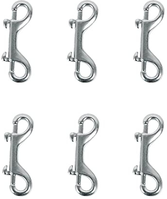 Trsnzul Doppelschnalle 6 Stück Doppel Kupplung Doppelschnalle Kupplung Edelstahl Doppelschnalle Verbindungsschnalle Bolzenschnapper für Hängematte Hundeleine