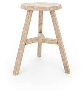Anton Doll Holzmanufaktur ®, Hocker Lia, Naturprodukt 100%, handgefertigter Sitzhocker aus massiver Eiche - Eichenholz, Hochwertiger Nachttisch, Beistelltisch (Eiche Honigoptik)