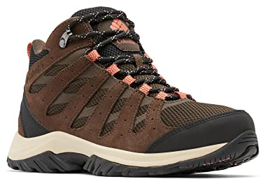 Columbia Redmond 3 Mid WP, Botas Montaña De Senderismo Y Trekking, Mujer, Marrón (Cordovan/Dark Coral 2023), 41.5 EU
