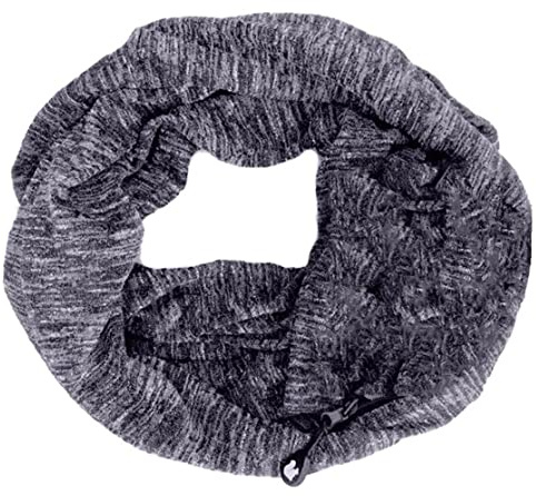 vepoty Bufanda De Invierno con Bolsillo Oculto De Cremallera, Bufanda De Bucle De Bucle De Bucle De Viaje.