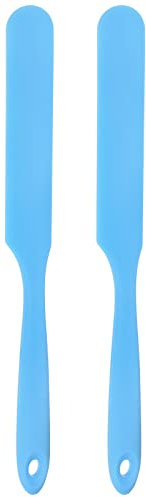 sourcing map 2uds Silicona Espátula Raspador 9.45 Reutilizable Antiadherente Flexibles Espátulas para Epoxi Resina Líquido Pintura Artes Bricolaje Artesanías, Azul