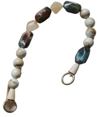 KURTIK Handtasche Kette,Taschenkette Bag Accessoire Green Beige Acryl Harz Perlen Teile Handgefertigte Armband Frauen Ersatztasche Griffkette (Color : Style 1)