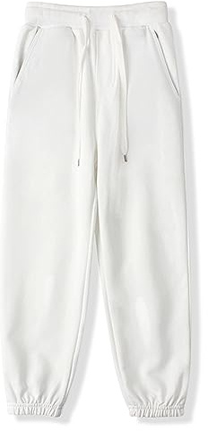 BINIDUCKLING Pantaloni da jogging per ragazzi e ragazze, tinta unita, con coulisse, classici pantaloni da jogging con polsino elastico, pantaloni casual per la scuola, per sport e giochi, età 5-12