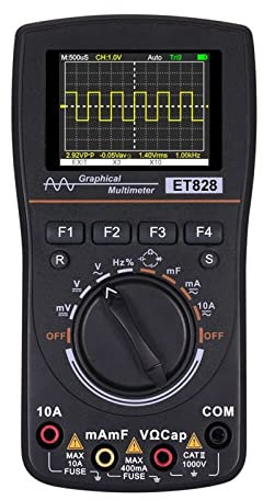 Rechargeable smart digital multimeter Intelligent Graphical Digital Oscilloscope Multimeter 2 in 1 with 2.4 Inches Color Screen 1MHz Bandwidth 2.5Msps Sampling Rate