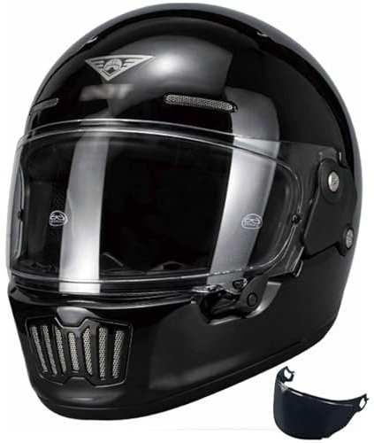 Retro Motorrad Integralhelm Moped Moto Racing Vintage Helm Unisex-Erwachsene Offroad-Helme DOT/ECE-geprüft,F,M