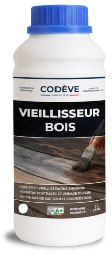 Vieillisseur Bois - Codeve Bois - 1L - Intérieur/extérieur - Un Effet De Vieillissement Accéléré D'un Bois Brut, Blanc Ou Neuf.
