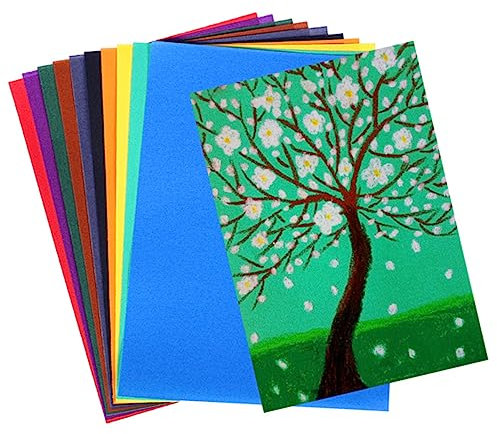 Operitacx 10piezas Papel De Lija De Colores para Pintar Al Óleo Papel De Lija para Artístico para Proyectos De Arte Mixtos
