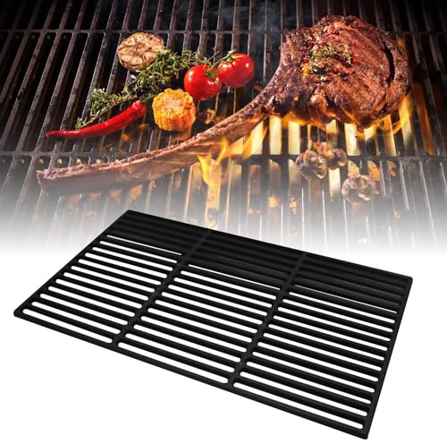 Ikodm Grillrost Gusseisen, Emailliert Gussrost 60 x 40 cm, Emailliert Eckig Grillgitter Grill, Grillrost Grillflaeche, Hochwertiger Grillrost für Gasgrill, Holzkohlegrill und mehr