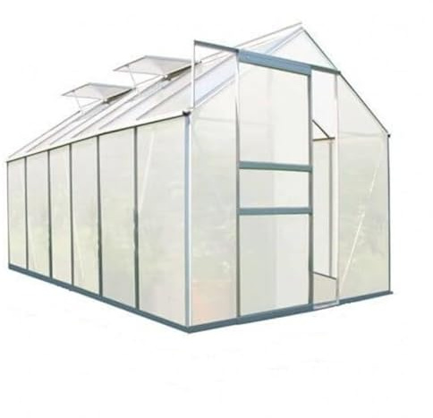 Ezooza Invernadero de policarbonato alveolar 6 mm Dresde 190 x 380 cm