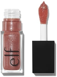 e.l.f. Glow Reviver Lip Oil, Nourishing and Hydrating with High-Shine Glimmer Finish & Sheer Wash of colour, Minty Scent, Non-Sticky, Vegan & Cruelty-free, Princess Cut