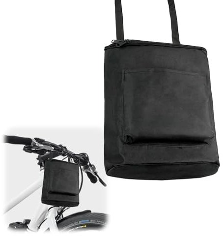 Kleiner Fahrradkorb Vorne Lenker Fahrradkorb Kinder Vorne Fahrradtasche Lenkerkorb Fahrrad Lenkertasche Fahrrad Kinder Geeignet für Fahrräder Scooter Faltrad und Elektrofahrzeuge Schwarz Klein Tasche