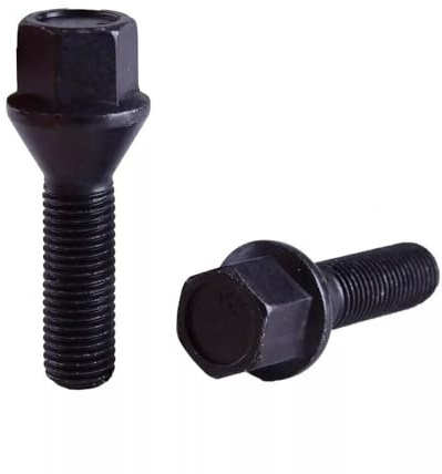 20 Radschrauben M12x1,25 Radbolzen Kegelbund SW17 SCHWARZ große Auswahl (M12x1,25x28mm)
