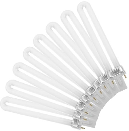 Healeved Tubo de Luz para Manicura de 9w en Vidrio Blanco, Lámpara de Esmalte de Uñas Reutilizable Secado Rápido para Salones Profesionales o Uso DIY