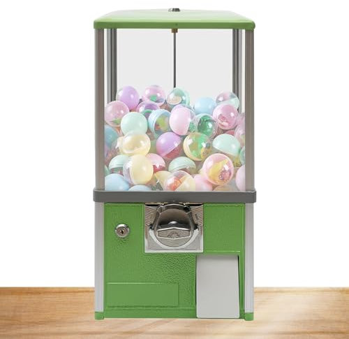 Distributeur automatique commercial, machine commerciale de gomme à bonbons, machine de loterie automatique à capsules, distributeur automatique professionnel, pour 4,5 à 5,5 cm(Green,1 EUR/One Times)
