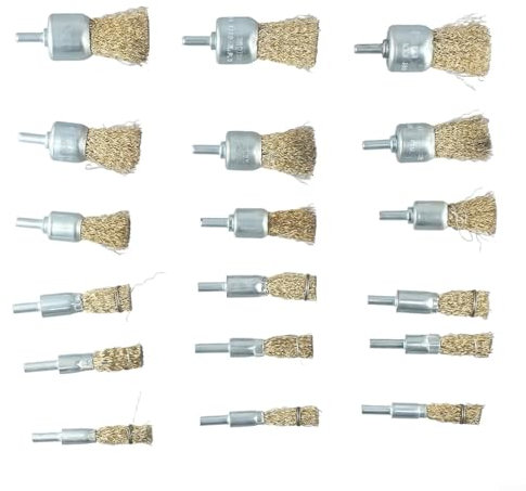 Zeroupshop Ensemble de brosses à molette métallique avec tige de 6 mm en acier inoxydable plaqué cuivre, pour meuleuse, outil rotatif pour enlever la rouille, la peinture et les bavures