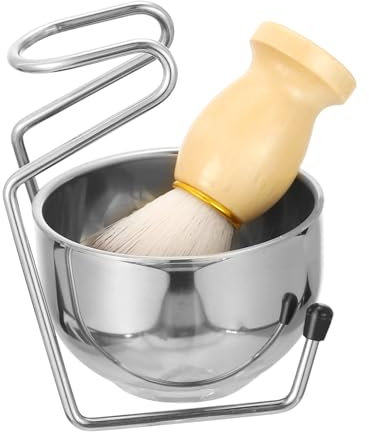 AUTSUPPL 1 Set Edelstahl Rasierpinsel Schüssel Für Männer Bart Pinsel Werkzeug Rack Bart Kit