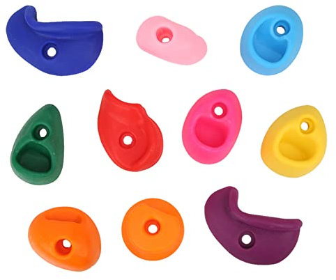 Tomvorks Große, Mehrfarbige Klettergriffe für Außenwände, 10er-Set (Mittelgroße 10er-Packung)