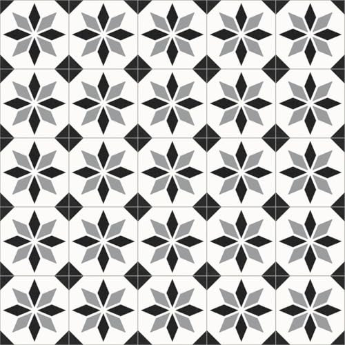 VINYL FLOORING UK 099M Scottsdale Black & White Designer Effect Vinyl Flooring For Kitchen, Bathroom, 2.3mm Thick Foam Backed Vinyl Sheet-1m(3'3) X 3m(9'9)-3m²