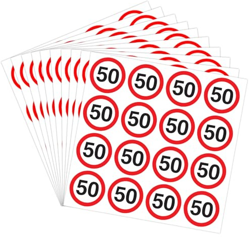 Lot de 160 autocollants décoratifs pour 50e anniversaire - Panneau de signalisation - 50e anniversaire - Décoration 50e anniversaire - Pour homme et femme - Décoration d'anniversaire 50 ans - Cadeau
