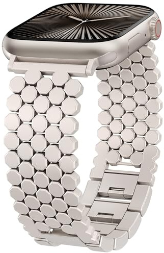 TOYOUTHS Compatible with Apple Watch Strap 41mm 40mm 38mm 42mm Women, Dressy Honeycomb Metal Strap Designer Starlight Link Bracelet Wristband for iWatch Series 11 10 9 8 7 6 5 4 SE 3 2 1