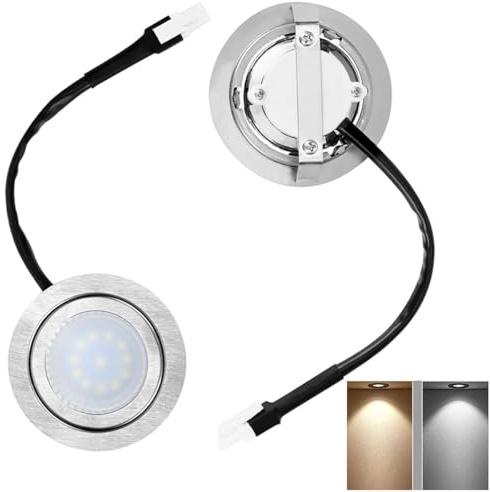 xyunluk 2pcs Cooker Range Hood Bulb Light 2.36-2.56in Hole 1.5W LED Smoke Fan Light 12V 24V 110V 220V With Connector 20W Halogen Equivalent(Warm white,EL CONNECTOR_12V)
