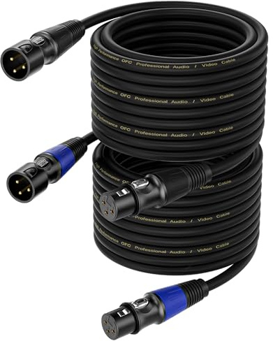 BEITSZ XLR-Kabel Mikrofonkabel 10m 2 Pack,Stecker auf Buchse,3-poligen Adapter XLR Stecker auf Buchse Kabel für Studio-Recorder, Mikrofon, Mixer, Lautsprechersystem