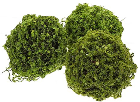 Holibanna 3pcs Artificial Hanging Plants Topiary Balls, Small Flocked Faux Plant Balls for Home Garden Ceiling Decoration, Plastic Fake Green Hanging Ornaments for Nursery Supermarket