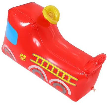 iplusmile Veicolo dei Pompieri Gonfiabile per Bambini in Pvc Rosso, Gioco Antiribaltamento Decorativo e Gonfiabile Rapido per Attività All'aperto e Casa