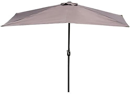 Ombrellone da parete per esterni, rettangolare, da giardino, balcone, 200 cm x 100 cm, colore marrone