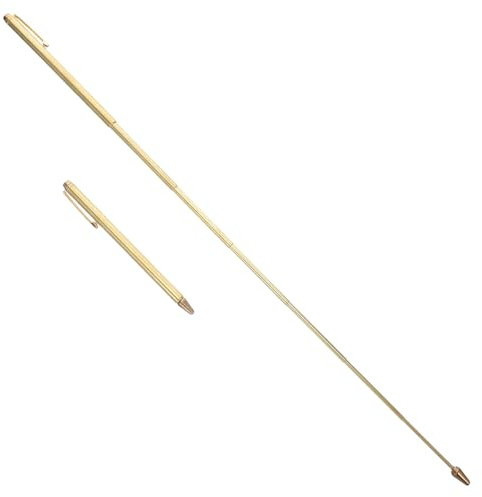 LOORGVEL Lot de 2 Baguettes de Sourcier en Cuivre Jaune, Légères Rotation Fluide, Tiges Rétractables Portables pour Détection D'eau et Jardin Extérieur