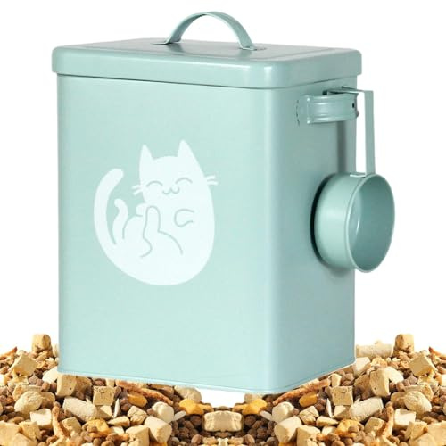 Caja Hermética de Almacenamiento para Croquetas para Perro - Contenedor De Almacenamiento Para Alimentos Animales 6L | Hermética con Dispensador de Dulces y Cuchara Antihumedad para Cocina -Comer