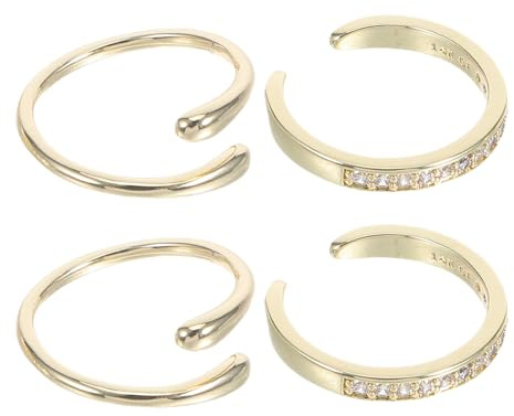 FRCOLOR 4piezas Anillo De Tobillo Abierto Para Mujer Anillos Ajustables Gemas De Imitación Joyas Para Pies De Playa De Verano Conjunto