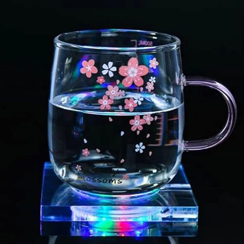 sous-Verre LED - Lot de 2 sous-Verres Lumineux Rechargeables, 3 Modes d'éclairage pour bière, Cocktail et vin - Idéal pour Les fêtes, Mariages, Bars et discothèques (Couleur, Le quadrilatère)