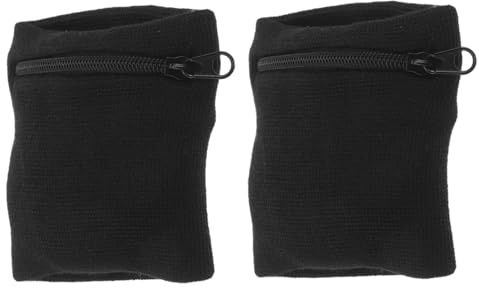 Healvian Sportliche Handgelenktasche aus Baumwolle mit Reißverschluss Kleines Portemonnaie für Jogging und Outdoor Aktivitäten 2 Stück für Damen und Herren