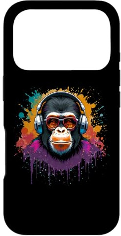 DJ Monkey avec Casque Techno Rave Disco Disco Jockey DJ Coque pour iPhone 17 Pro