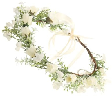 Braut Haarreif Kranz Kopfschmuck aus Kunststoff für Strandhochzeiten | Grüne Ausführung, Leicht und Hautfreundlich, Geeignet für Foto Requisiten und Hochzeit