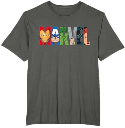 Marvel Logo Avengers Super Heroes Kurzarm T-Shirt
